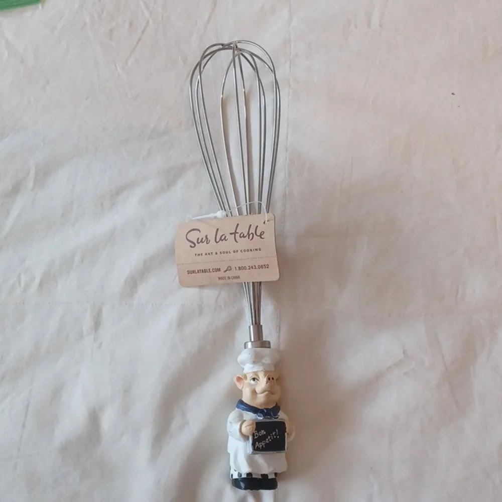 SUR LA TABLE wire whisk pig chef new with tag